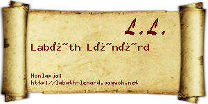 Labáth Lénárd névjegykártya